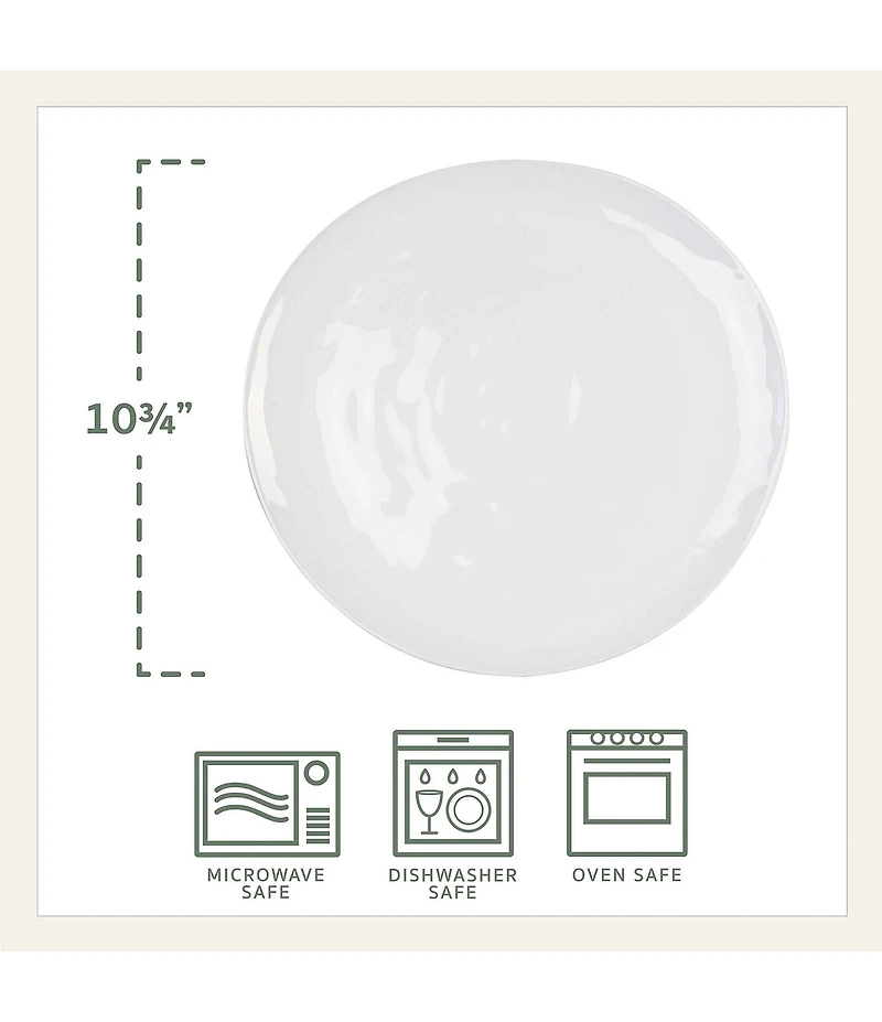 Fitz and Floyd Everyday White Organic Dinner Plates, Set of 4