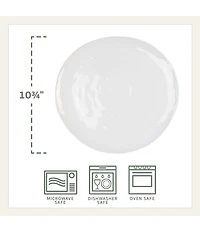 Fitz and Floyd Everyday White Organic Dinner Plates, Set of 4