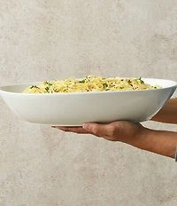 Fitz and Floyd Everyday White Oval Serving Bowl, 14.25#double;