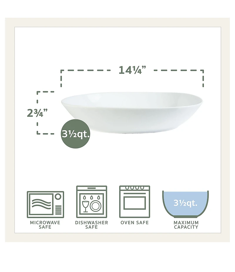 Fitz and Floyd Everyday White Oval Serving Bowl, 14.25#double;