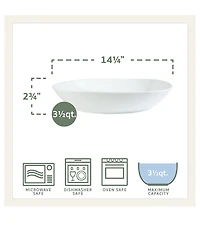 Fitz and Floyd Everyday White Oval Serving Bowl, 14.25#double;