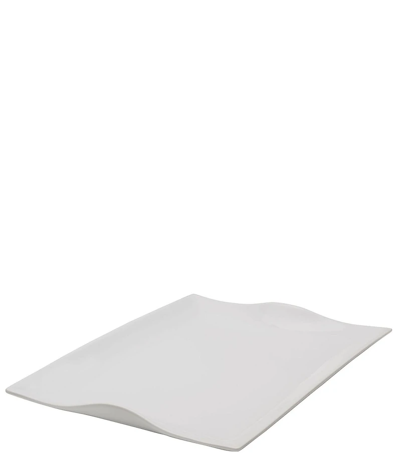 Fitz and Floyd Everyday White Rectangular Handled Serving Platter, 18.25#double;