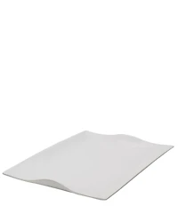 Fitz and Floyd Everyday White Rectangular Handled Serving Platter, 18.25#double;