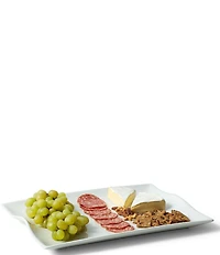Fitz and Floyd Everyday White Rectangular Handled Serving Platter, 18.25#double;