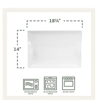 Fitz and Floyd Everyday White Rectangular Handled Serving Platter, 18.25#double;