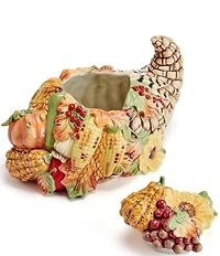 Fitz and Floyd Fall Harvest Cornucopia Figurine Cookie Jar