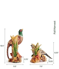 Fitz and Floyd Fall Harvest Pheasant Candleholder Pair
