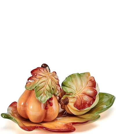 Fitz and Floyd Fall Harvest Salt and Pepper Shaker Set
