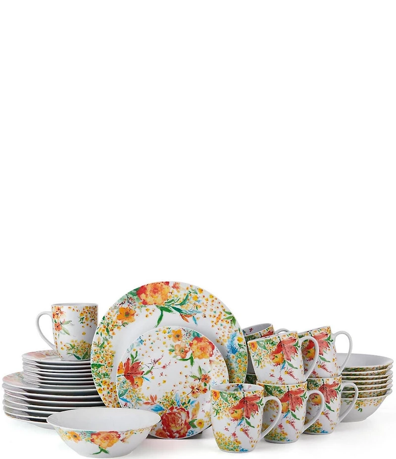 Fitz and Floyd Garden Delight Collection 32-Piece Dinnerware Set