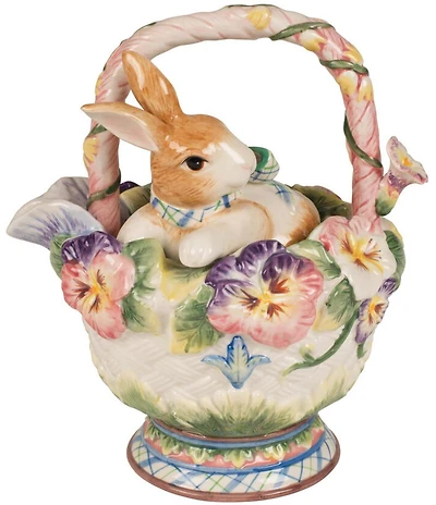 Fitz and Floyd Halcyon Collection Rabbit Floral Teapot