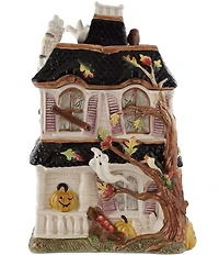 Fitz and Floyd Halloween Harvest Haunted House Cookie Jar