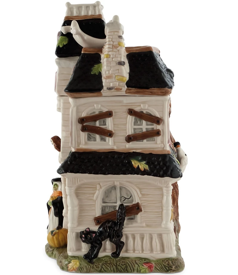 Fitz and Floyd Halloween Harvest Haunted House Cookie Jar