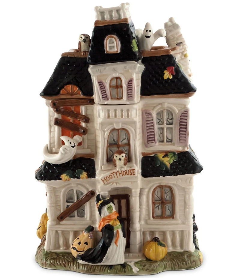Fitz and Floyd Halloween Harvest Haunted House Cookie Jar