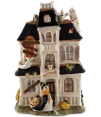 Fitz and Floyd Halloween Harvest Haunted House Cookie Jar