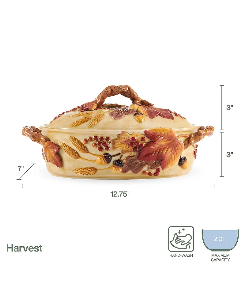 Fitz and Floyd Harvest Covered Vegetable Serve Bowl