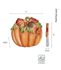 Fitz and Floyd Harvest Snack Plate with Spreader