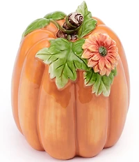 Fitz and Floyd Harvest Tall Flower Pumpkin Figurine
