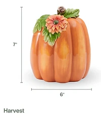 Fitz and Floyd Harvest Tall Flower Pumpkin Figurine