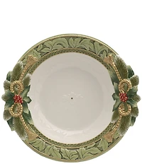 Fitz and Floyd Holiday Home Collection Green Large Serving Bowl