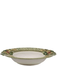 Fitz and Floyd Holiday Home Collection Green Large Serving Bowl