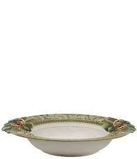 Fitz and Floyd Holiday Home Collection Green Large Serving Bowl