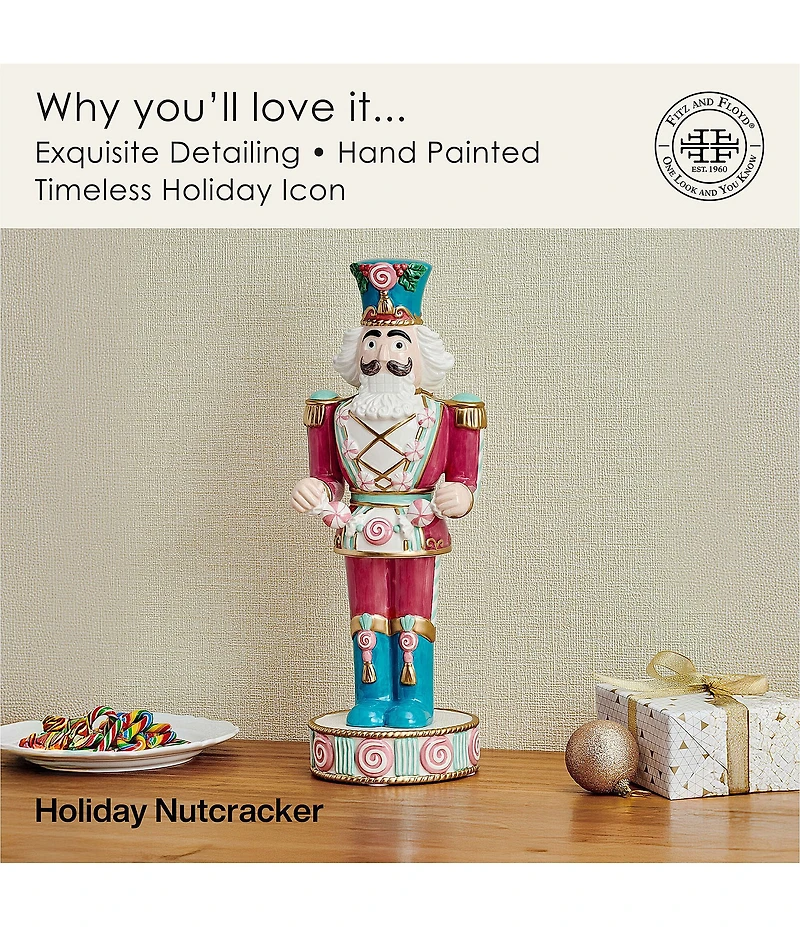 Fitz and Floyd Holiday Nutcracker Collection Cotton Candy Soldier Figurine