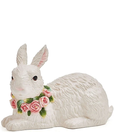 Fitz and Floyd La Fleur Collection Resting Rabbit Figurine, 10.75#double;