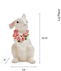 Fitz and Floyd La Fleur Collection Sitting Rabbit Figurine,10.75#double;