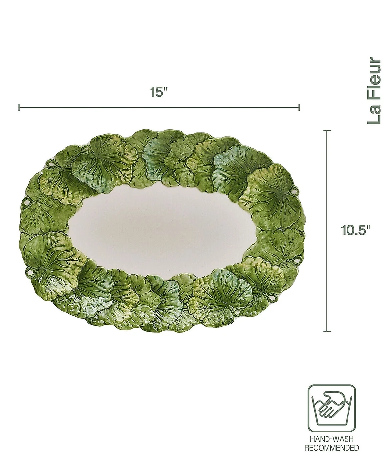 Fitz and Floyd La Fleur Leaf Platter, 15#double;