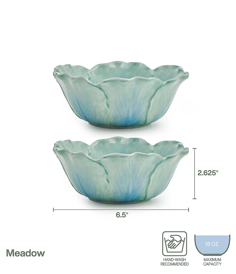 Fitz and Floyd Meadows Tulip Bowls, Set of 2
