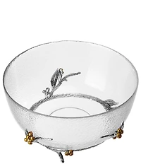 Fitz and Floyd Natures Greetings Collection Glass Berry Accent Serving Bowl