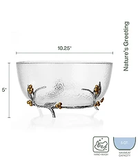 Fitz and Floyd Natures Greetings Collection Glass Berry Accent Serving Bowl