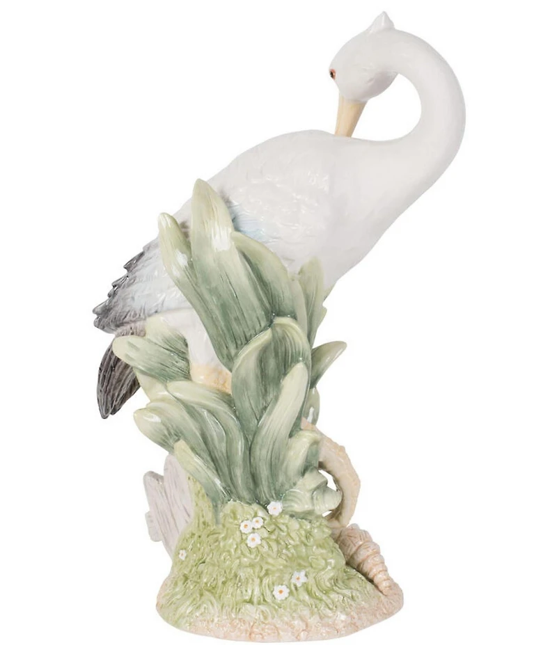 Fitz and Floyd Newport Home Collection Tall Egret Backward Facing Figurine