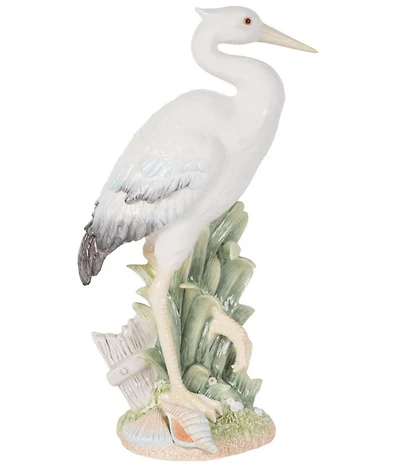 Fitz and Floyd Newport Home Collection Tall Egret Forward Facing Figurine