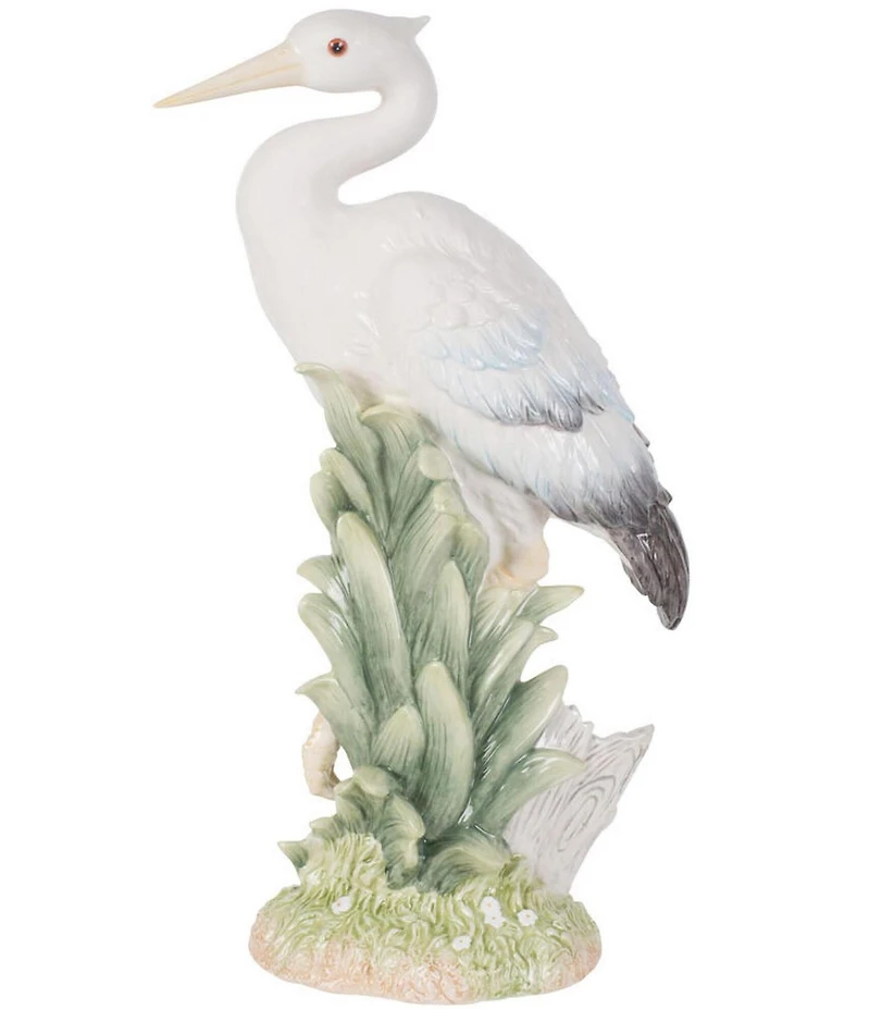 Fitz and Floyd Newport Home Collection Tall Egret Forward Facing Figurine