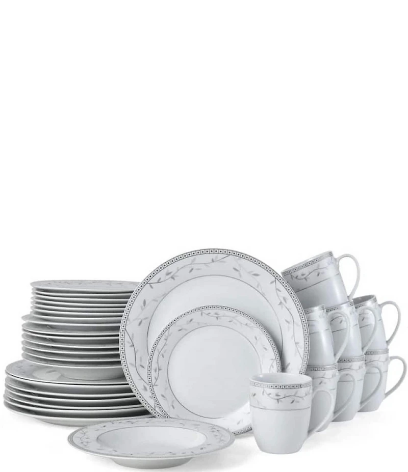 Fitz and Floyd Platinum Vine 32-Piece Dinnerware Set