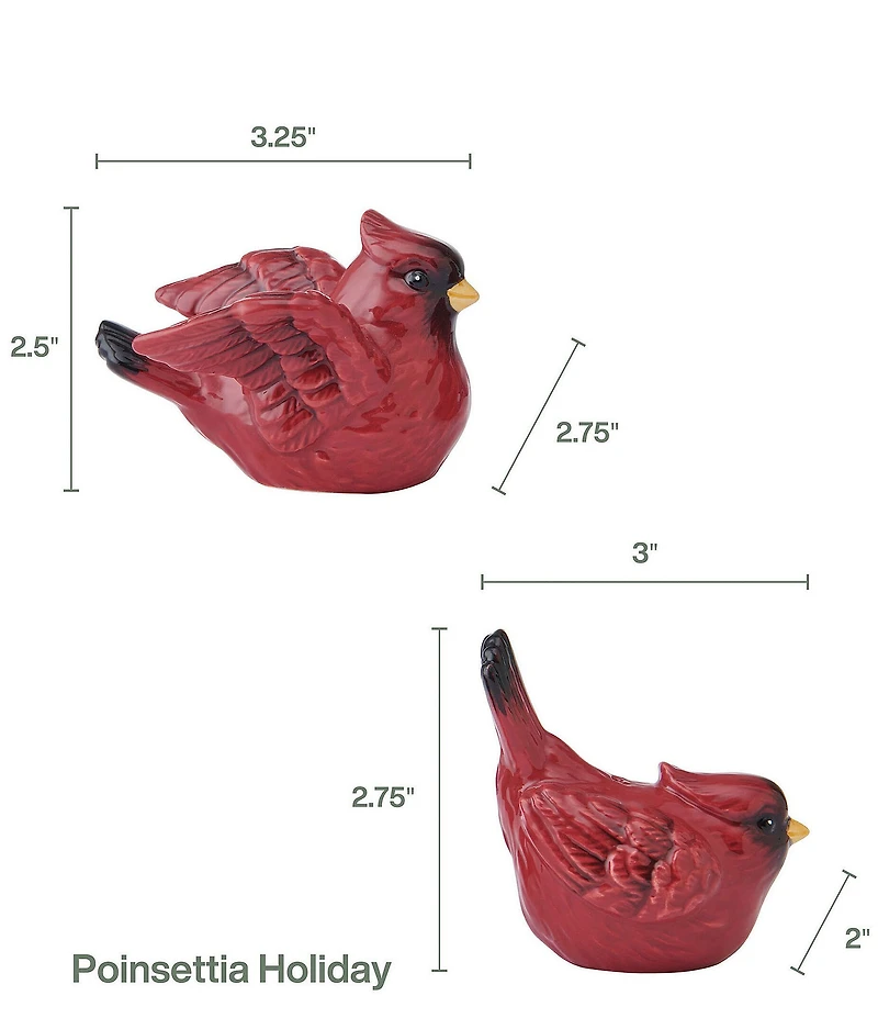 Fitz and Floyd Poinsettia Holiday Collection Salt & Pepper Set