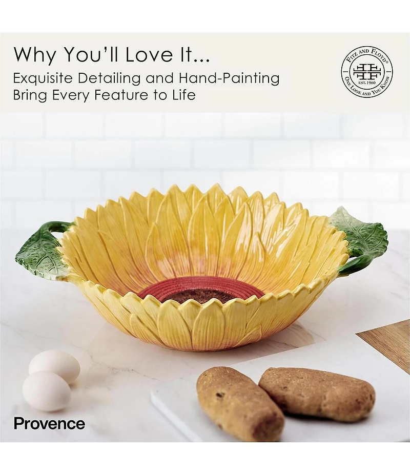 Fitz and Floyd Provence Sunflower Pasta Serve Bowl, 17.25#double;