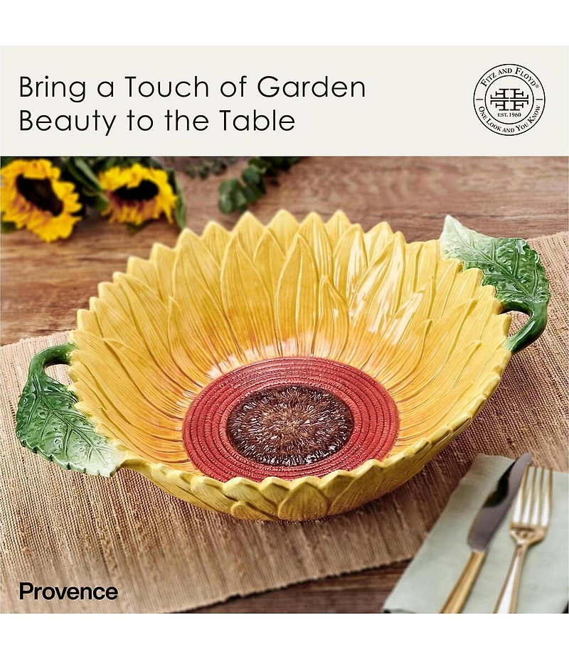 Fitz and Floyd Provence Sunflower Pasta Serve Bowl, 17.25#double;