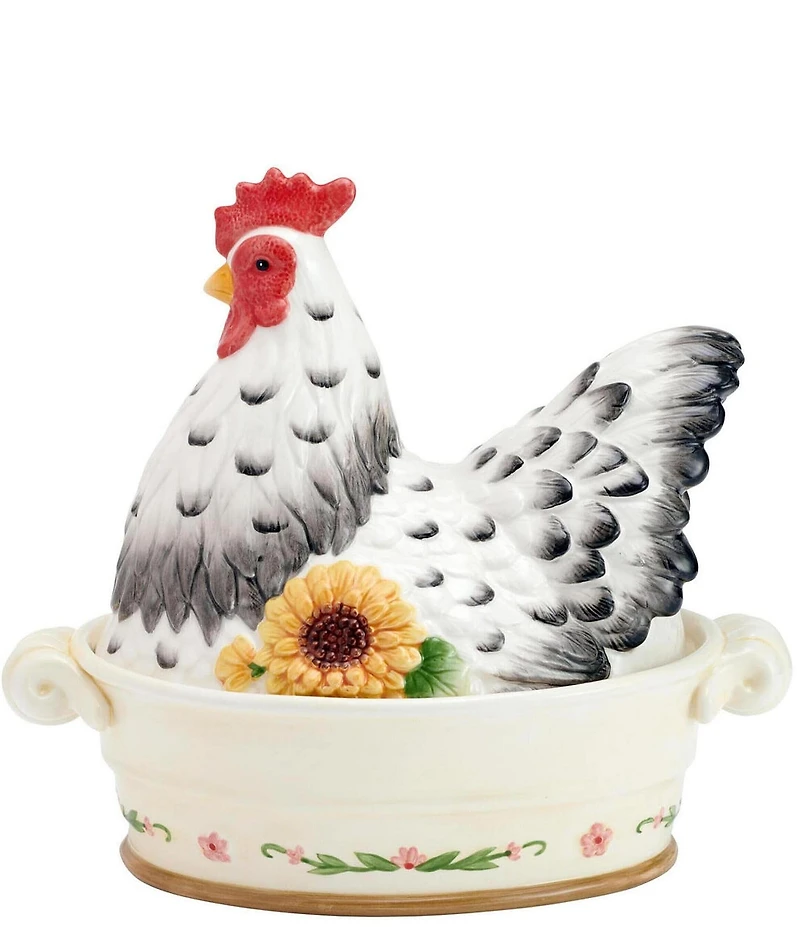 Fitz and Floyd Provence Rooster Covered Vegetable Bowl