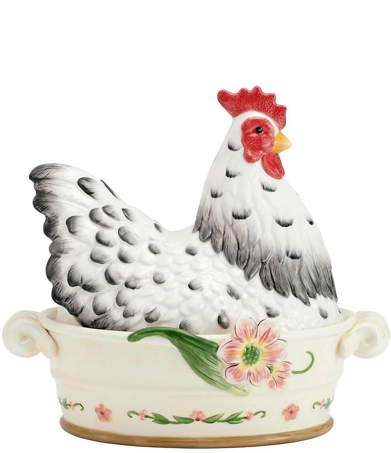 Fitz and Floyd Provence Rooster Covered Vegetable Bowl