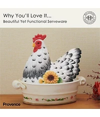 Fitz and Floyd Provence Rooster Covered Vegetable Bowl