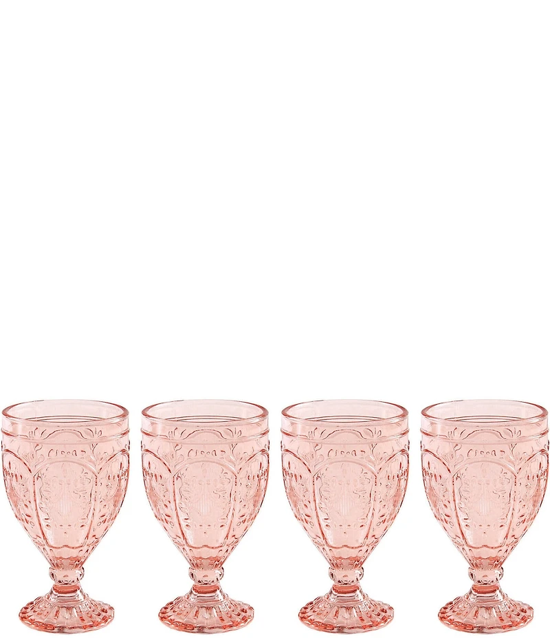 Fitz and Floyd Red Trestle Goblets, Set of 4