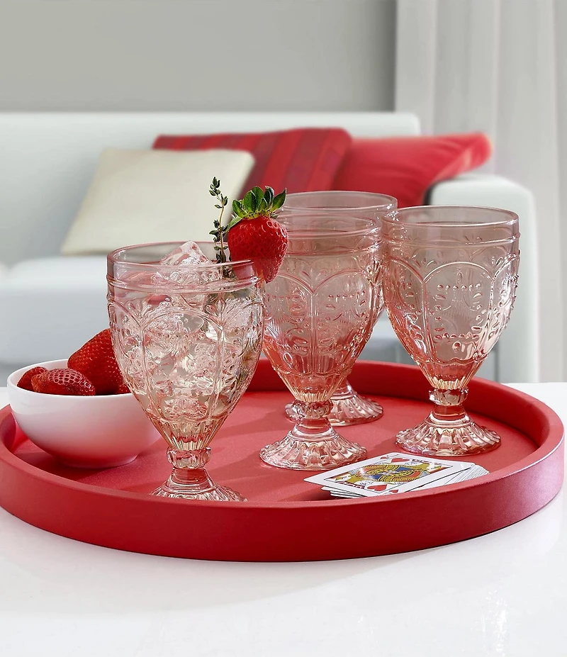 Fitz and Floyd Red Trestle Goblets, Set of 4