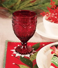 Fitz and Floyd Red Trestle Goblets, Set of 4