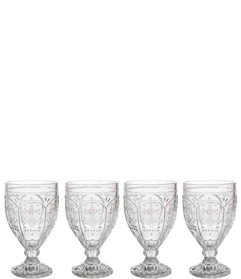 Fitz and Floyd Red Trestle Goblets, Set of 4