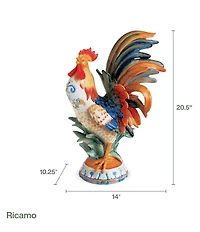 Fitz and Floyd Ricamo Collection Rooster Figurine, 20.5#double;