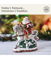 Fitz and Floyd Santa On Horse Holiday Musical Red Figurine