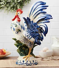 Fitz and Floyd Sicily Blue Rooster Figurine