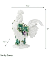 Fitz and Floyd Sicily Green Rooster Figurine